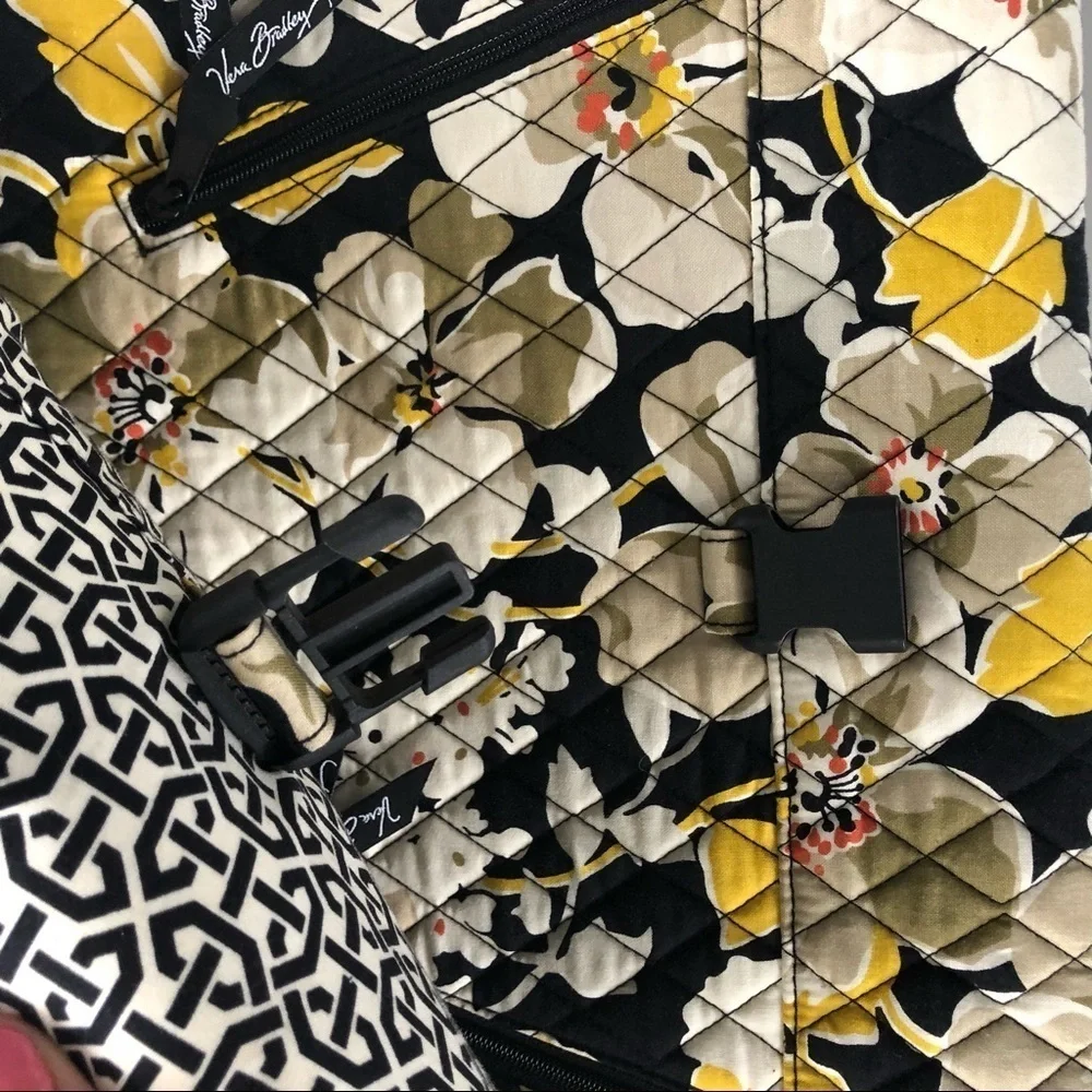 Vera Bradley Black and Yellow Laptop Bag. Laptop Floral Computer Bag